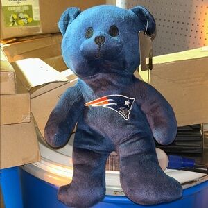 NWT New England Patriot Blue Plush Bear with Patriots Logo